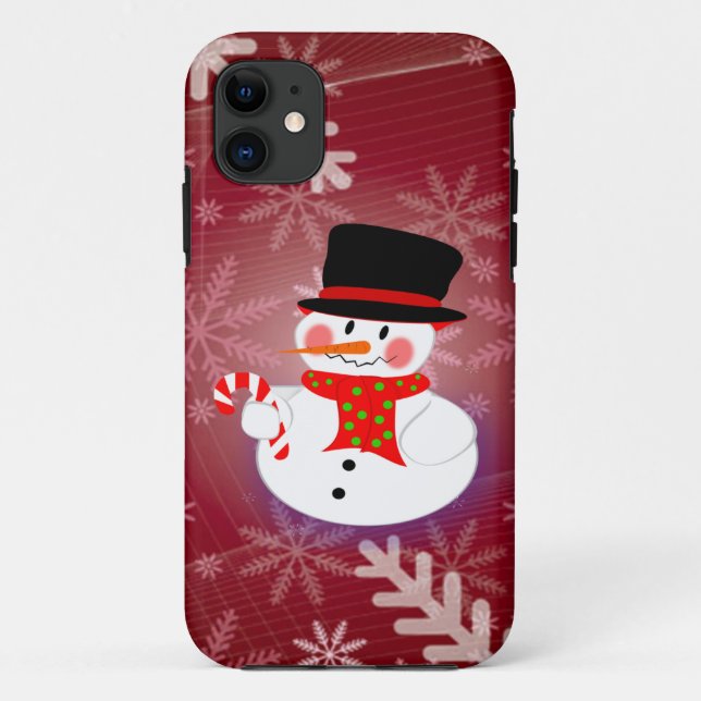 Coques Case-Mate iPhone Bonhomme de neige heureux (Dos)