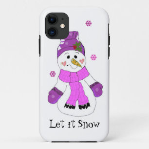 Coque iPhone 11 Bonhomme de neige laisse tomber la neige
