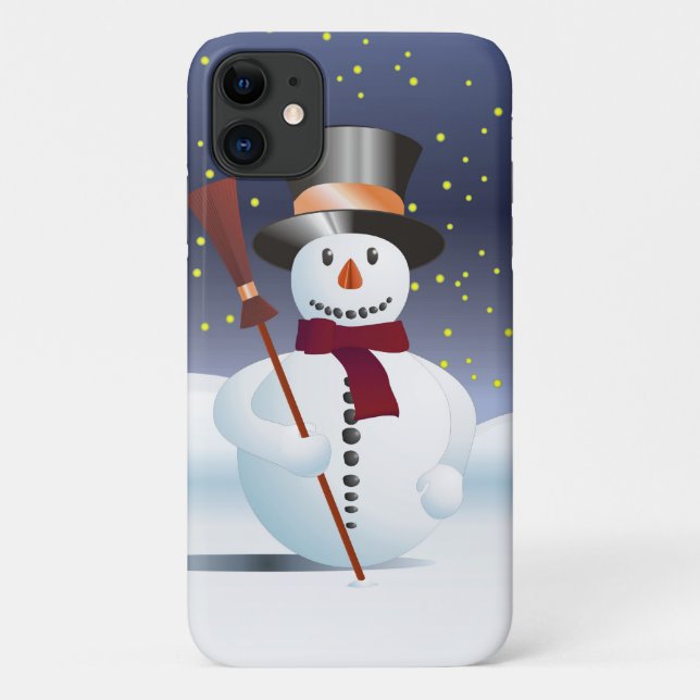 Coques Case-Mate iPhone Bonhomme de neige pour Noël (Dos)