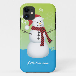 Coque Case-Mate Pour iPhone Bonhomme de neige utilisant le casquette de Père