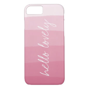 Coque iPhone 8/7 Bonjour Belle Aquarelle rose Gradient Bande