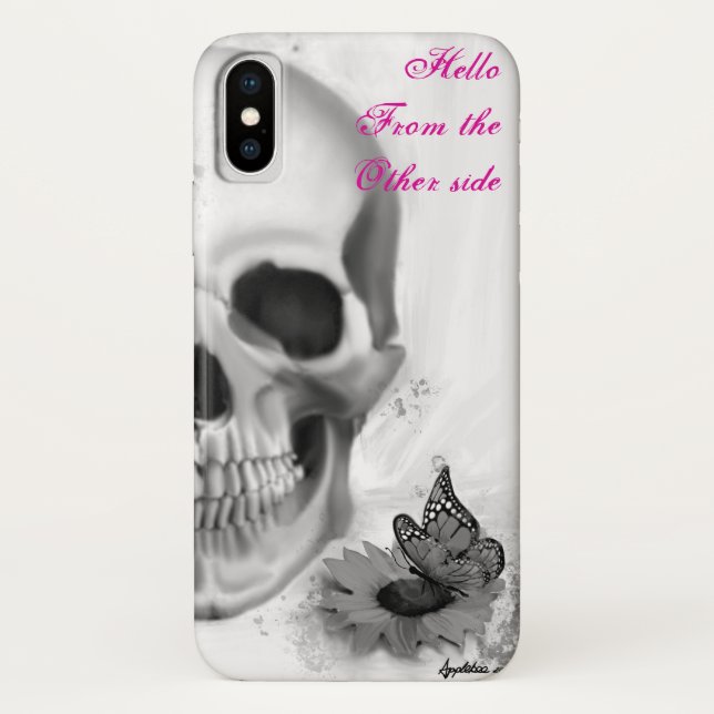Coques Case-Mate iPhone Bonjour de l'autre côté crâne et fleur (Dos)