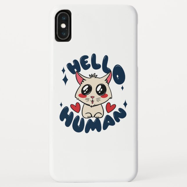 Coques Case-Mate iPhone Bonjour humain Chat Mignon (Dos)