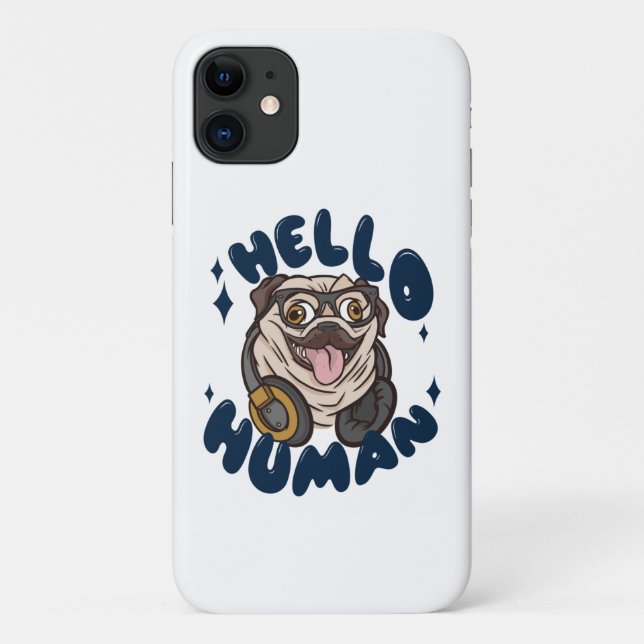 Coques Case-Mate iPhone Bonjour humain Chien mignon (Dos)