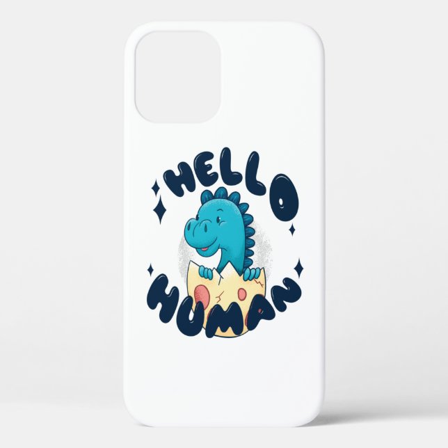 Coques Case-Mate iPhone Bonjour humain drôle de dinosaure (Verso)