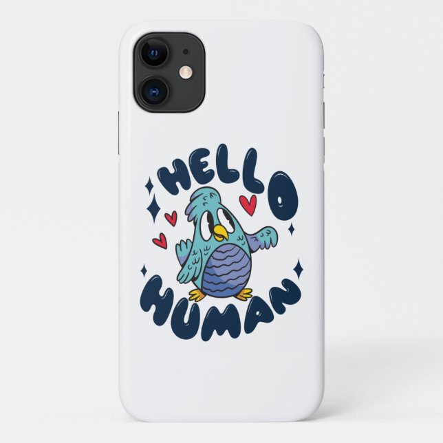 Coques Case-Mate iPhone Bonjour humain oiseau mignon (Dos)