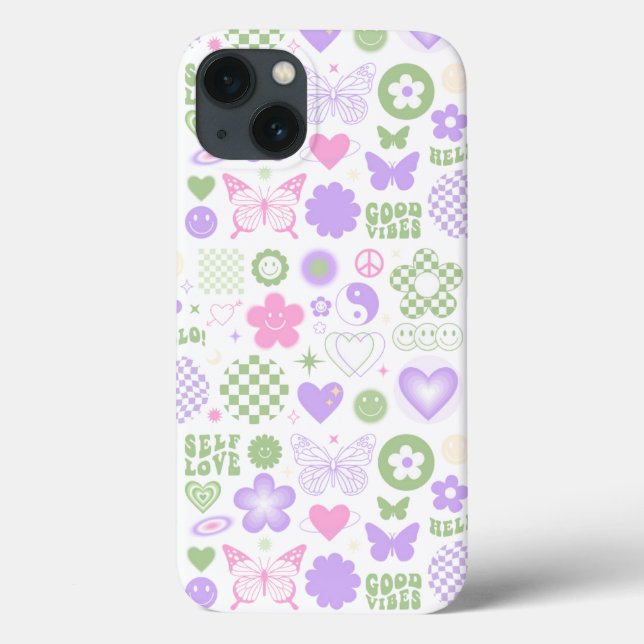 Coques Case-Mate iPhone Bonne ambiance groovy papillon fille moderne Y2K (Verso)