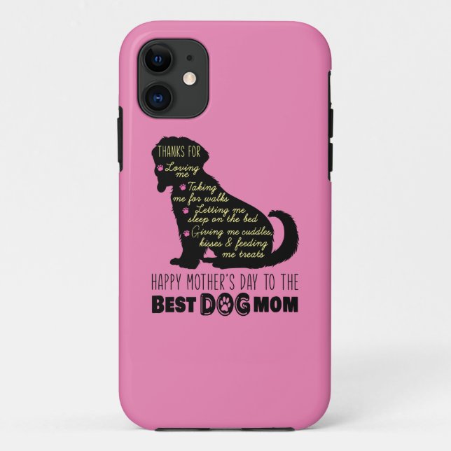 Coques Case-Mate iPhone Bonne fête des mères à la meilleure maman de chien (Dos)