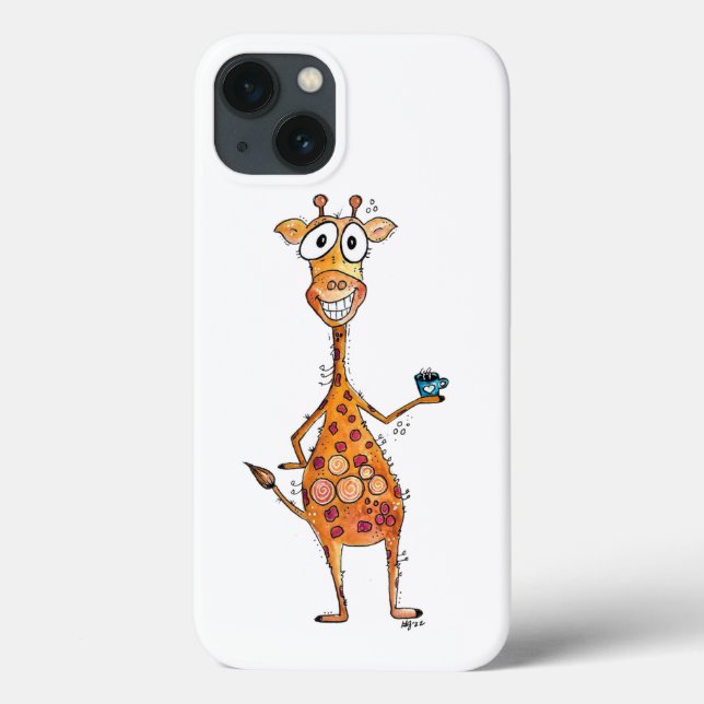 Coques Case-Mate iPhone Bonne Giraffe Whimsical Boire Café (Verso)