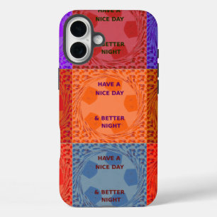 Coque Pour iPhone 16 Plus "Bonne journée et meilleure nuit" Pop Art Imprimer