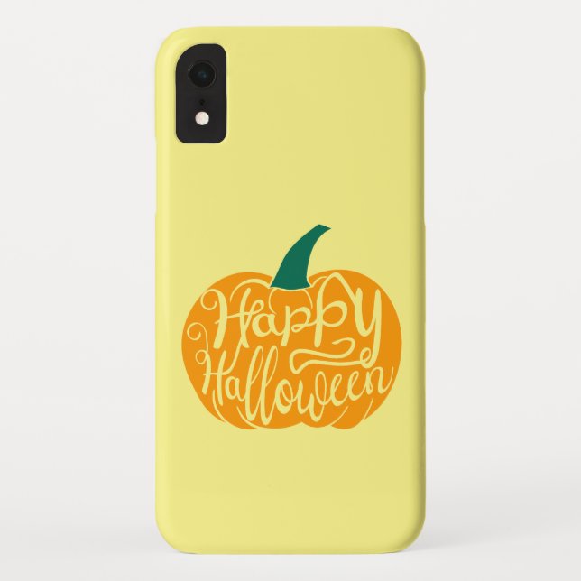 Coques Case-Mate iPhone Bonne lettre Halloween sur citrouille sculptée (Dos)