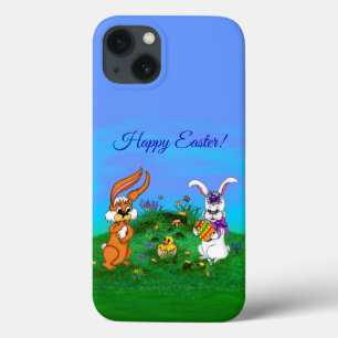 Case-Mate iPhone Case Bonne Pâques ! Lapin avec lapin et poussin