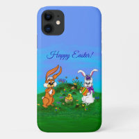 Bonne Pâques ! Lapin avec lapin et poussin