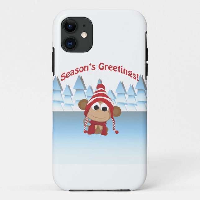 Coques Case-Mate iPhone BONNES FÊTES ! Singe (Dos)