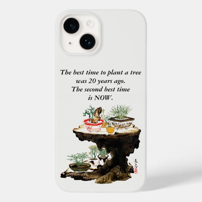Coques Case-Mate iPhone Bonsai Tree Botanique Plante japonais Aquarelle (Verso)