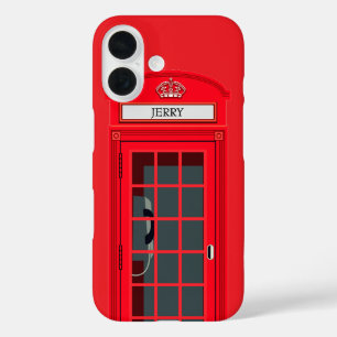 Coque Pour iPhone 16 Boot téléphonique rouge Londres personnalisé