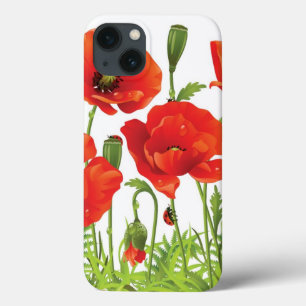 Etui iPhone Case-Mate Border horizontal with red poppy