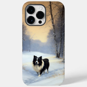 Coque Case-Mate iPhone Bordure Collie Laisser neiger Noël