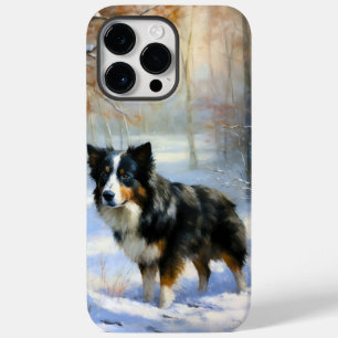 Coque Case-Mate iPhone Bordure Collie Laisser neiger Noël