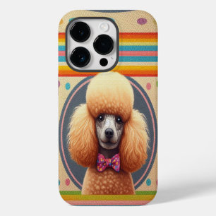 Coque Case-Mate iPhone Bordure colorée du chien de caniche réaliste et él
