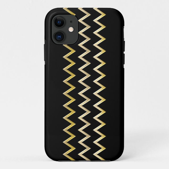 Coques Case-Mate iPhone Bordure d'or - zigzag + votre dos et vos idées (Dos)