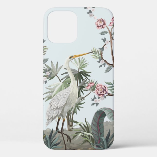 Coques Case-Mate iPhone Bordure en style chinoiserie avec cigognes et peon (Verso)