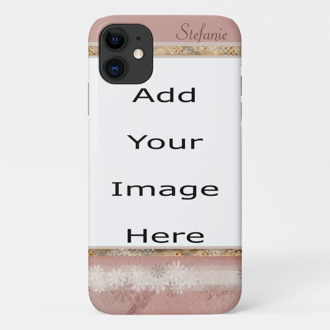 Coques Case-Mate iPhone Bordure rose et blanc rouillé (Dos)