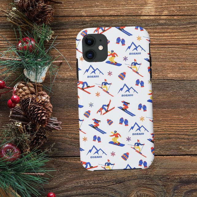Coques Case-Mate iPhone Bormio Italie Motif de snowboard (Bormio Italy ski snowboard cross-country skiing winter snow vacation iphone case)