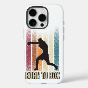 Coque iPhone 16 Pro "Born to Box" Art de boxe rétro