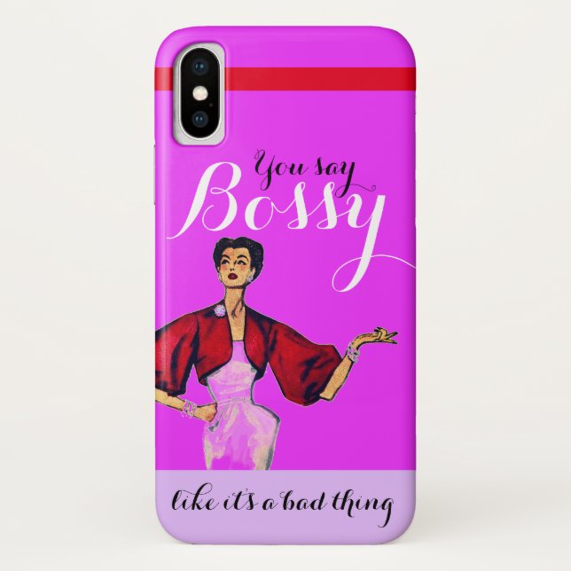 Coques Case-Mate iPhone Bossy Gal Retro Magenta (Dos)