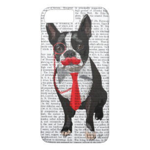 Coque Case-Mate iPhone Boston Terrier avec la cravate et la moustache