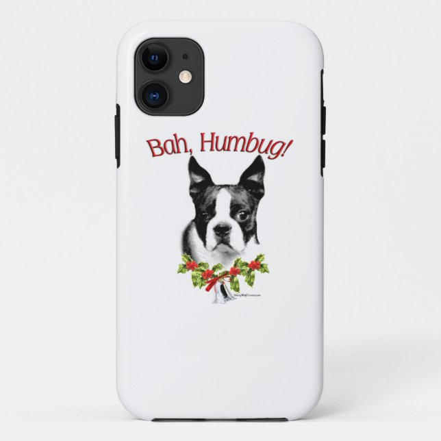 Coques Case-Mate iPhone Boston Terrier Bah Humbug (Dos)
