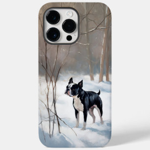 Coque Case-Mate iPhone Boston Terrier Laisser neiger Noël