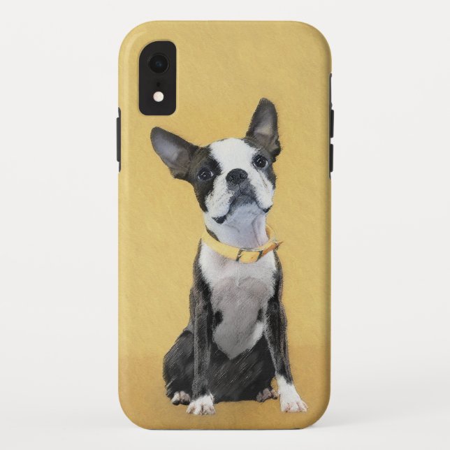 Coques Case-Mate iPhone Boston Terrier Peinture - Cute Original Chien Art (Dos)