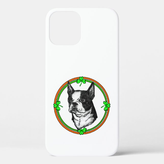 Coques Case-Mate iPhone Boston Terrier St Patrick's Day (Verso)