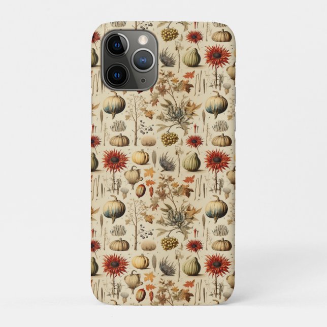 Coques Case-Mate iPhone Botanique automnale rustique avec courges et céréa (Dos)