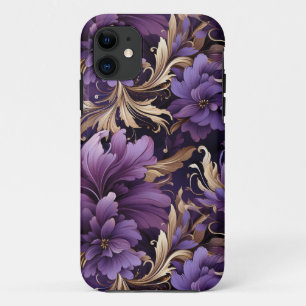 Case-Mate iPhone Case Botanique Florale Chic Golden Et Purple