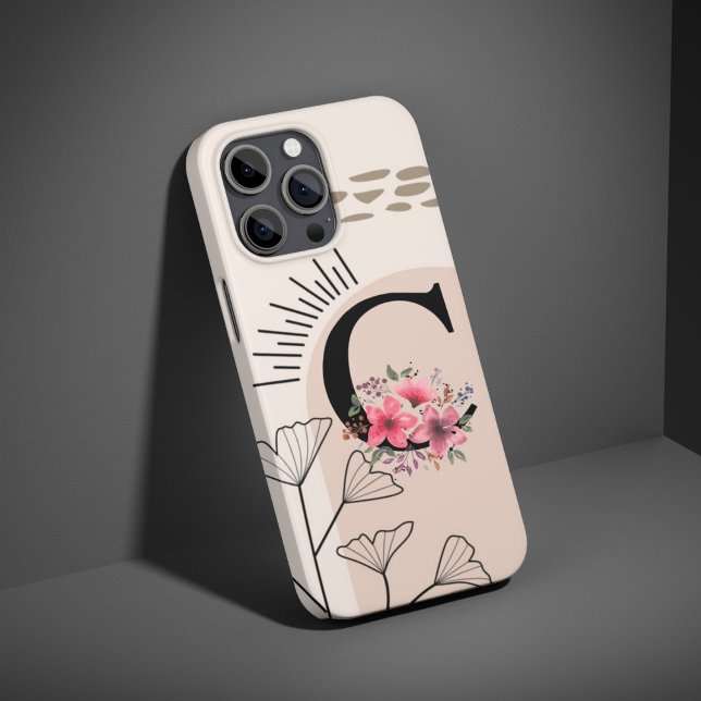 Coques Case-Mate iPhone Botanique Rétro avec nom 1er Capital C (Créateur téléchargé)