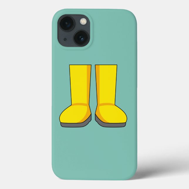 Coques Case-Mate iPhone Botte de pluie en caoutchouc jaune (Verso)