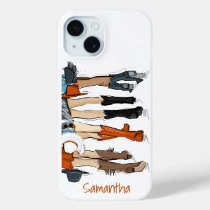 Coque Case-Mate iPhone Bottes de cowboy orange brûlé Chapeaux Dames Perso