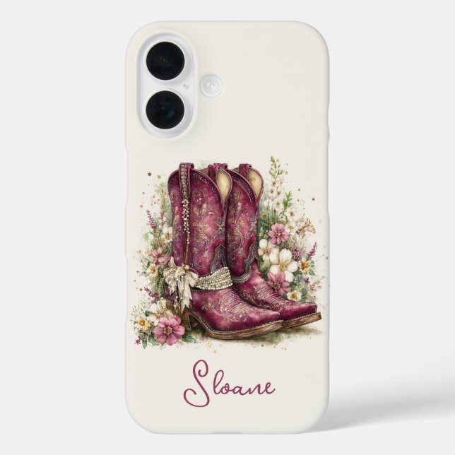 Coques Case-Mate iPhone Bottes Élégantes avec Monogramme de Fleurs (Verso)