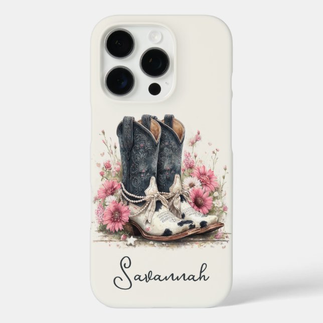 Coques Case-Mate iPhone Bottes élégantes en cuir de vache avec monogramme  (Verso)