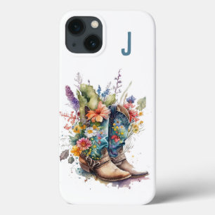 Case-Mate iPhone Case Bottes pour filles et Fleurs sauvages monogrammes