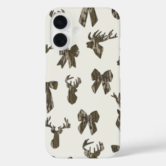 Coque Pour iPhone 16 Bottom Lands Camo Coquette Bow for Women Deer Hunt