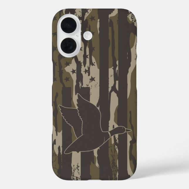 Coques Case-Mate iPhone Bottomland Camo Chasse au canard américain Drapeau (Verso)