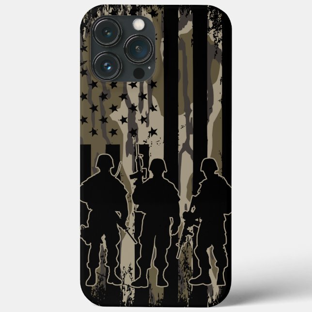 Coques Case-Mate iPhone Bottomland Camo drapeau américain et soldats (Verso)