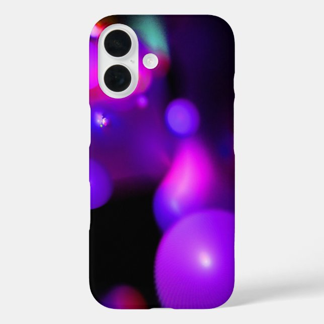 COQUES Case-Mate iPhone BOUBLES FRACTALES DE FUCHSIE ROSE PURPLE EN NOIR (Verso)