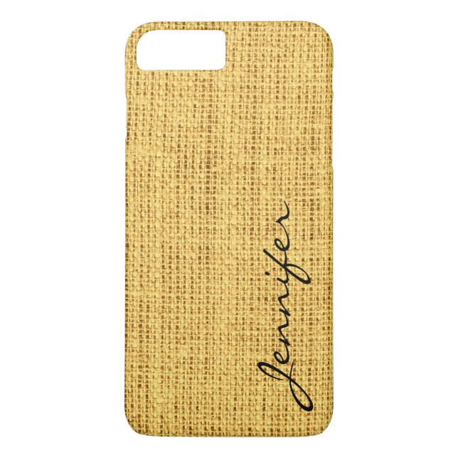 Coques Case-Mate iPhone Boucle d'or Monogramme de lin rustique (Dos)