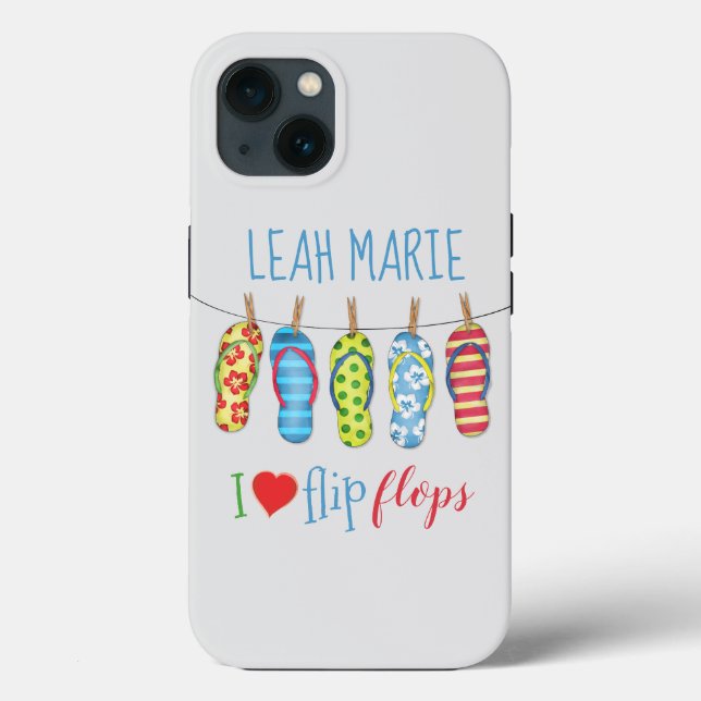 Coques Case-Mate iPhone Boucles de tongs de plage personnalisées Whimsical (Verso)