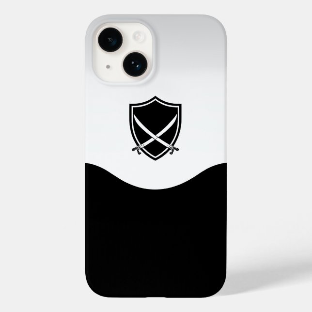 Coques Case-Mate iPhone Bouclier avec épées croisées argent et noir (Verso)